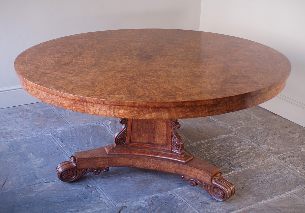 A Fine And Large Regency Period Pollard / Burr Oak Centre Table View II