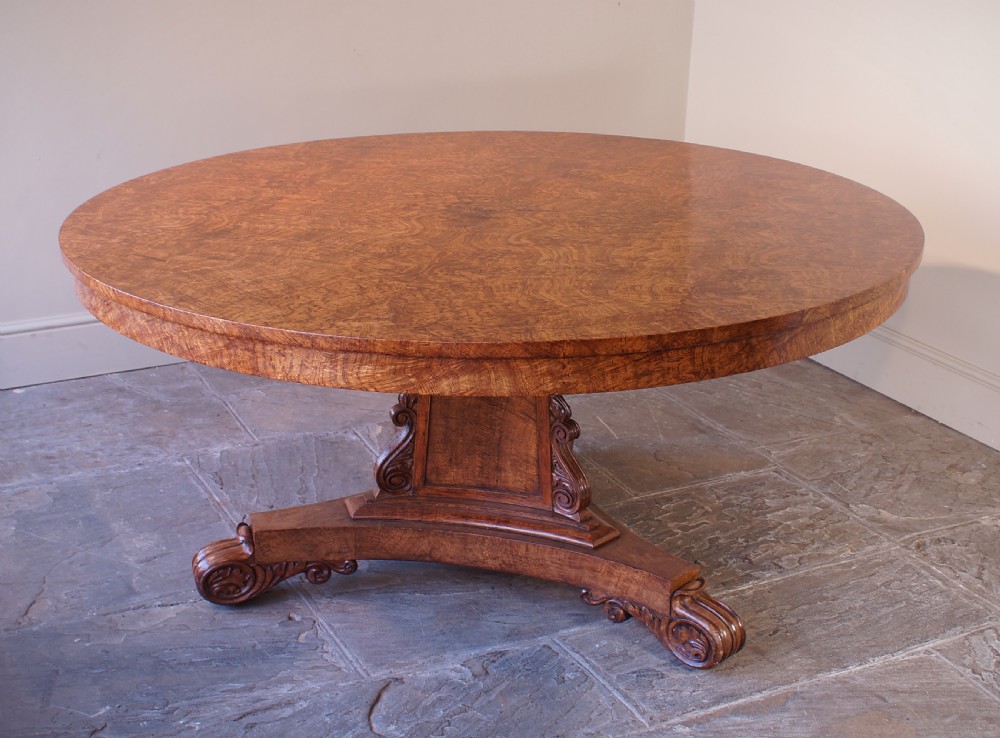 A Fine And Large Regency Period Pollard / Burr Oak Centre Table View III