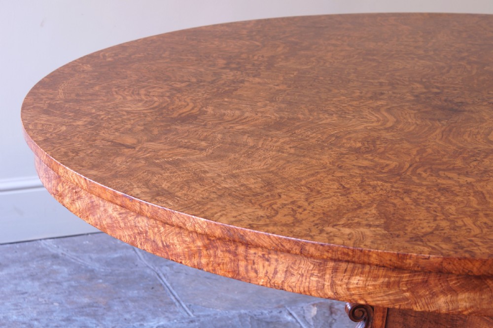 A Fine And Large Regency Period Pollard / Burr Oak Centre Table View IV