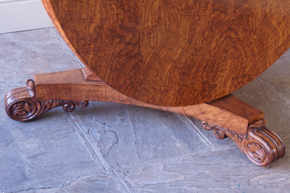 A Fine And Large Regency Period Pollard / Burr Oak Centre Table View V