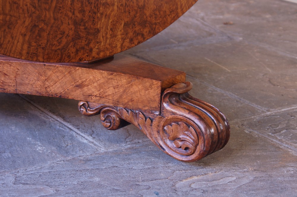 A Fine And Large Regency Period Pollard / Burr Oak Centre Table View VI