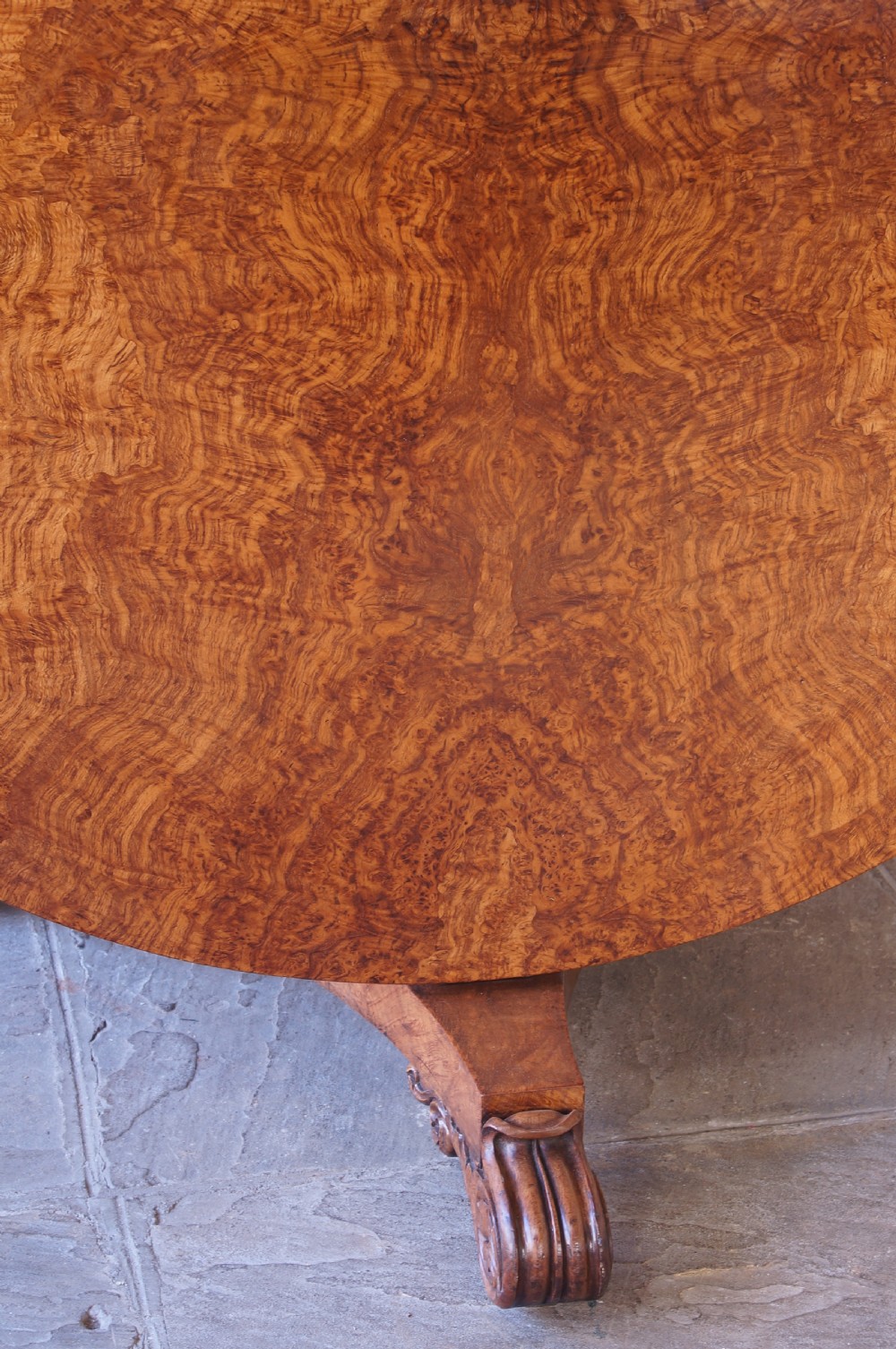 A Fine And Large Regency Period Pollard / Burr Oak Centre Table View XI