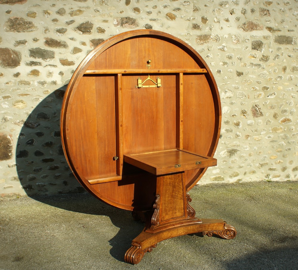 A Fine And Large Regency Period Pollard / Burr Oak Centre Table View XIII