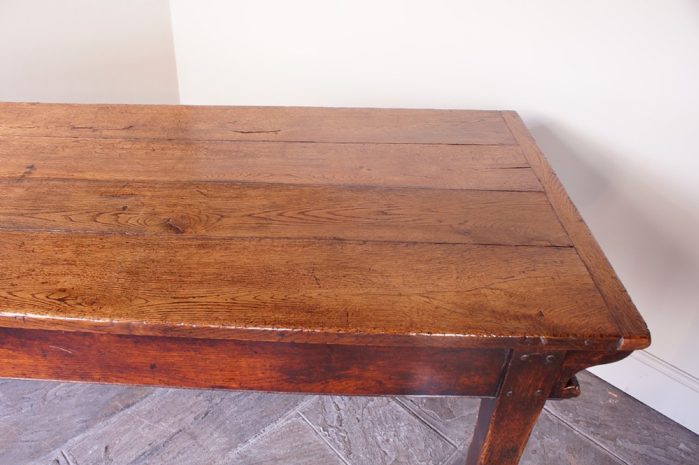 English 18th Century Oak Farmhouse Dining Table View XIX