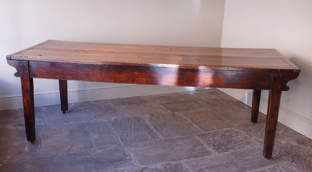 English 18th Century Oak Farmhouse Dining Table View X