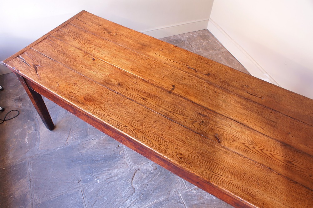 English 18th Century Oak Farmhouse Dining Table View XI