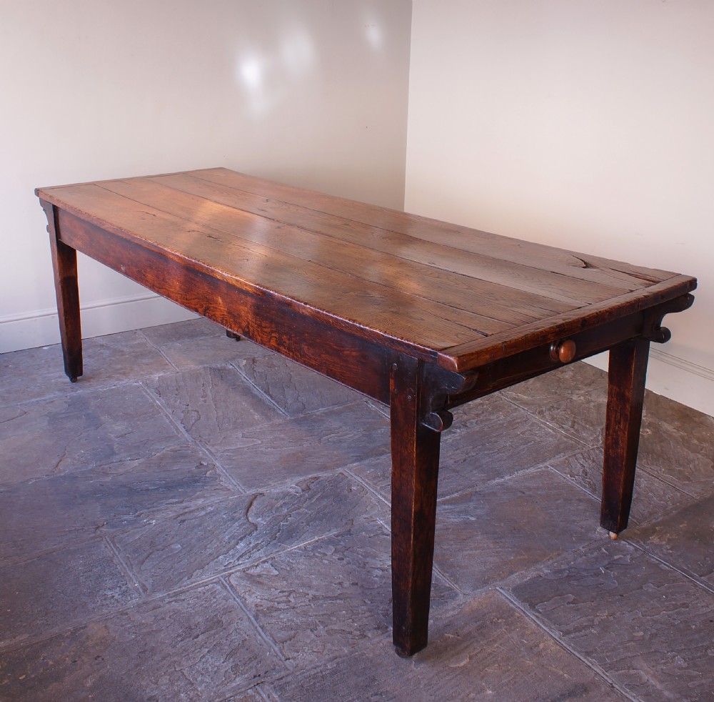 English 18th Century Oak Farmhouse Dining Table View XVIII