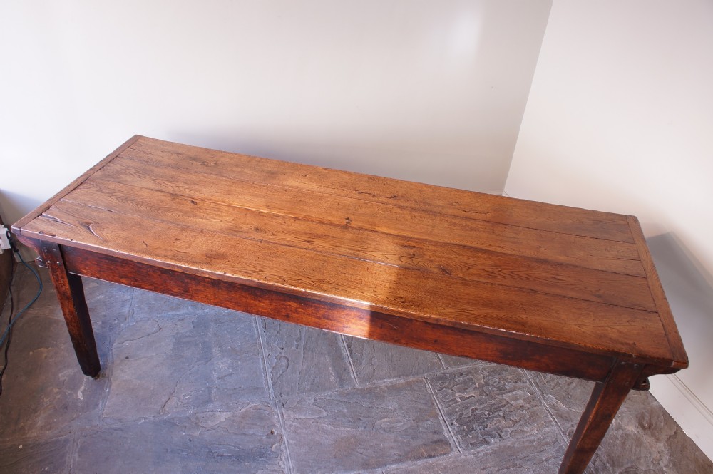English 18th Century Oak Farmhouse Dining Table View XIX