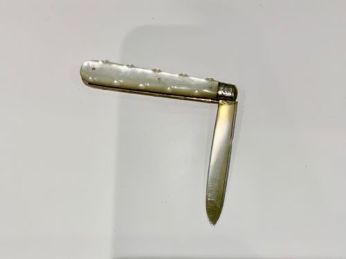VICTORIAN SILVER AND MOTHER OF PEARL FRUIT KNIFE - ADDITIONAL PHOTO 3
