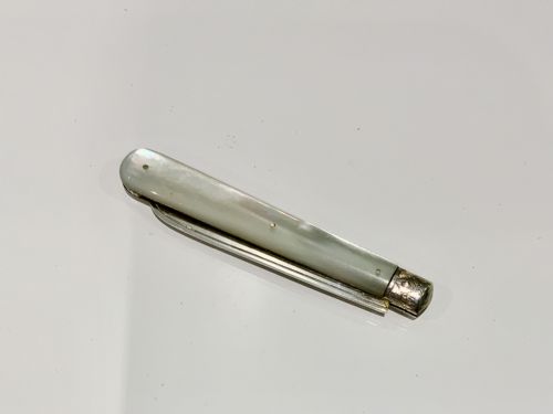 VICTORIAN SILVER AND MOTHER OF PEARL FRUIT KNIFE - ADDITIONAL PHOTO 6