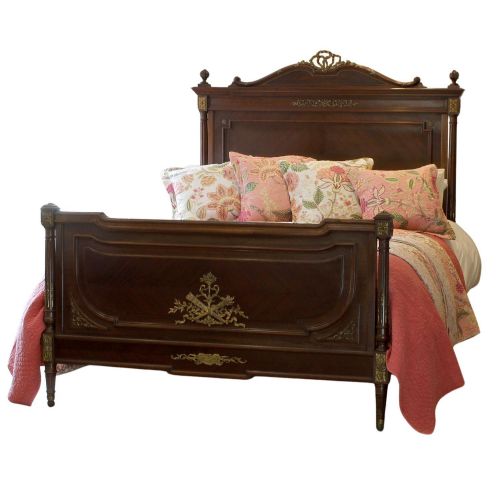 KING SIZE FRENCH MAHOGANY BED BASE INCLUDED