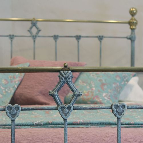 fig 1. Double Antique Bed Paimted in Blue Verdigris