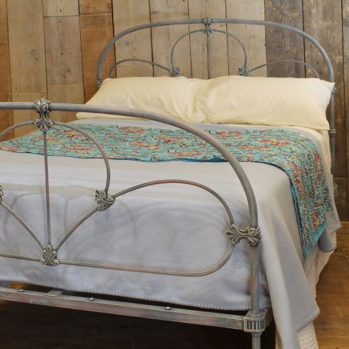 fig 1. Double Cast Iron Bed in Blue Verdigris