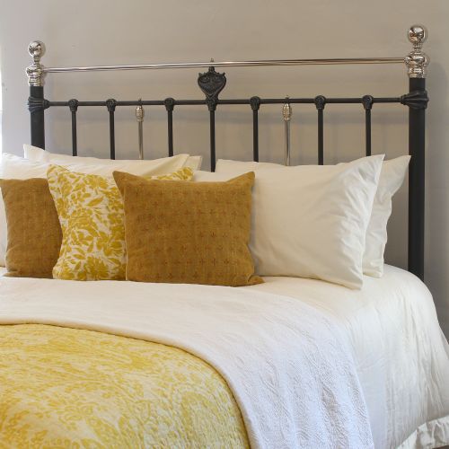 fig 1. King Size Platform Bed in Pewter with Nickel