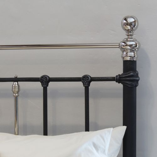 fig 2. King Size Platform Bed in Pewter with Nickel