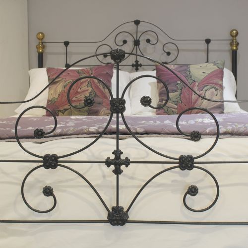 fig 3. King Size Cast Iron Antique Bed in Black