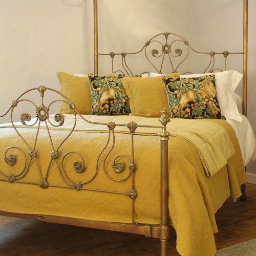 fig 1. Antique Half Tester Bed in Faded Gold