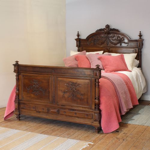 King Size Walnut Antique Bed
