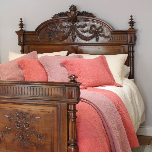fig 1. King Size Walnut Antique Bed