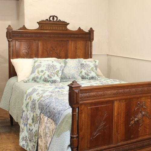 fig 1. Walnut Carved Antique Double Bed