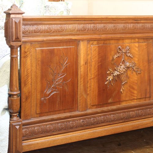 fig 2. Walnut Carved Antique Double Bed