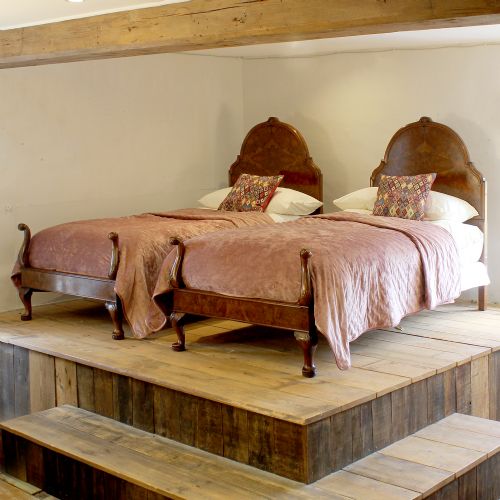 Pair of Queen Anne Style Antique Beds