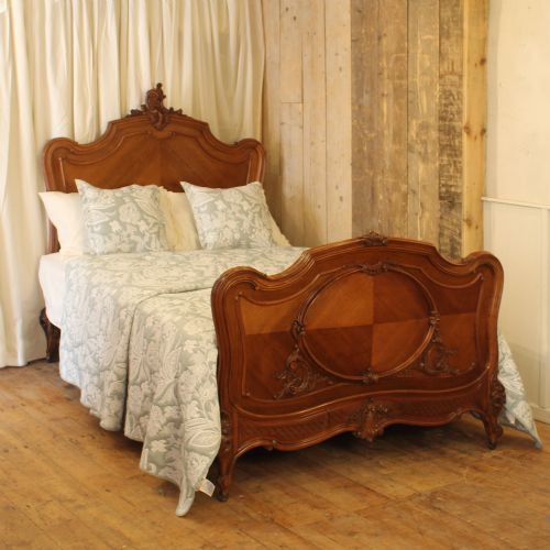 Walnut Carved Antique Double Bed