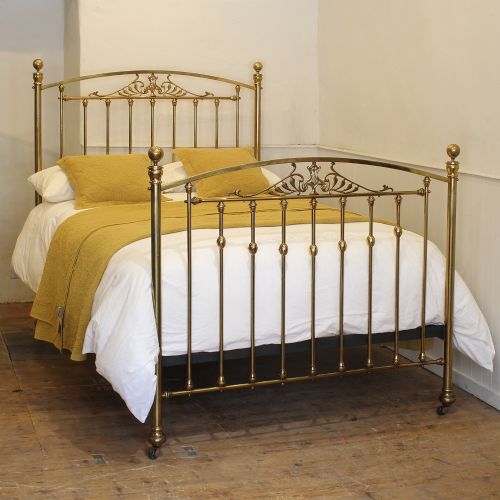 Double Brass Art Nouveau Antique Bed