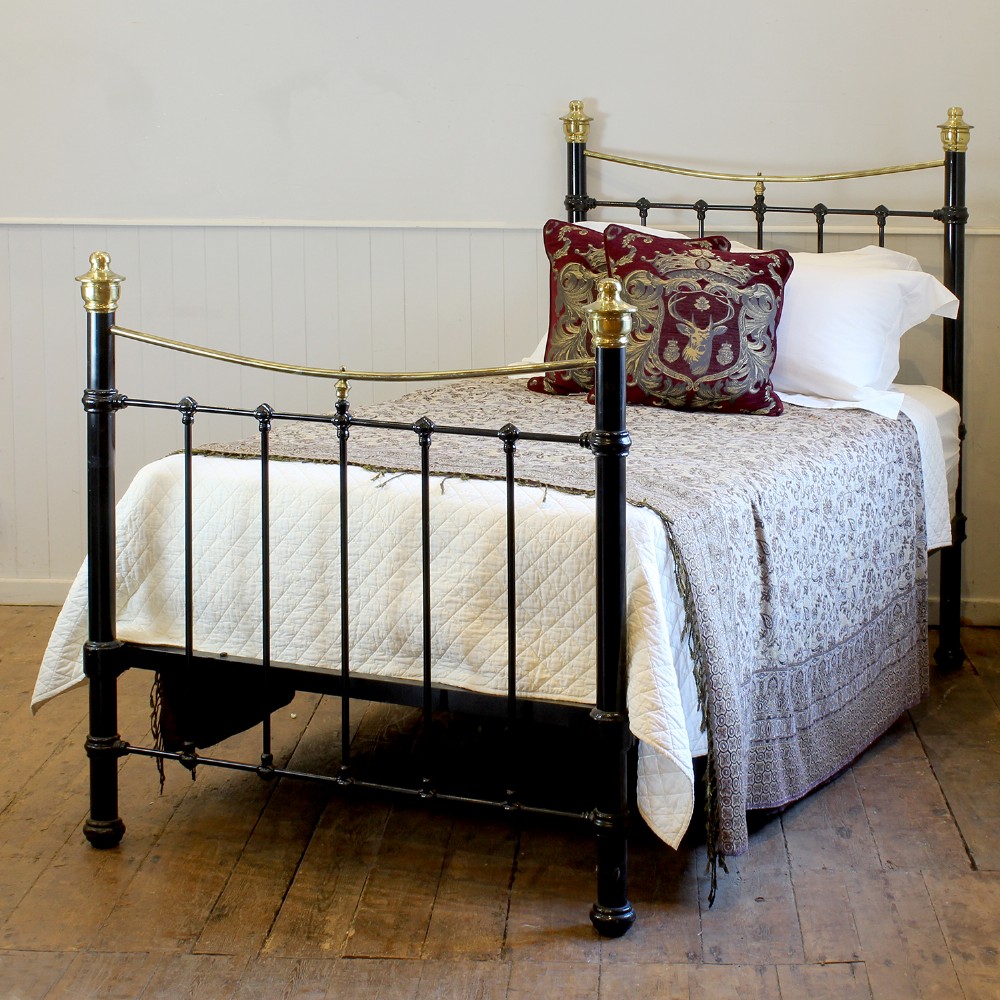 Large Single Black Antique Bed
