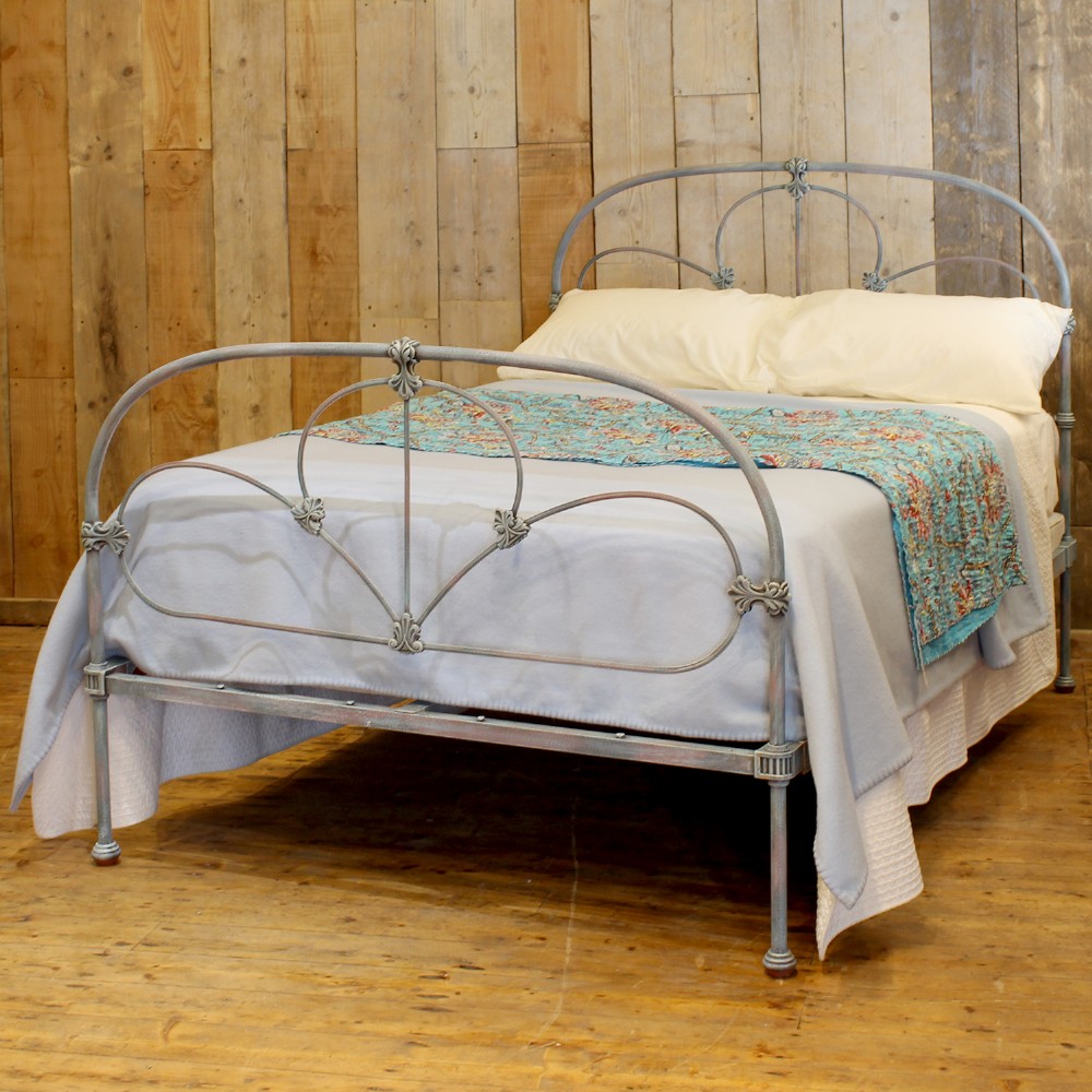 Double Cast Iron Bed in Blue Verdigris