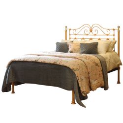 CAST IRON PLATFORM BED IN CARAMEL WITH BASE