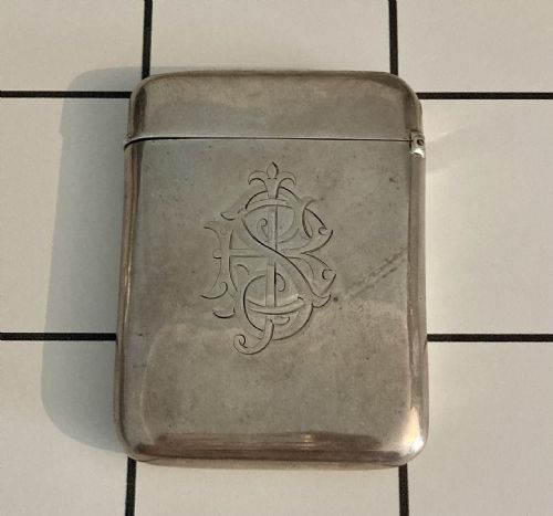 Victorian Sterling Silver Initialled Card Case London 1881