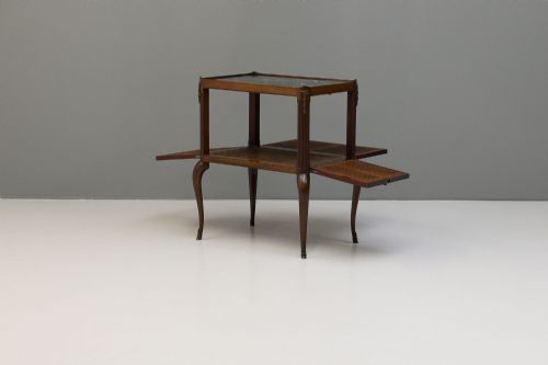 MAHOGANY SIDE TABLE WITH GREEN MARBLE TOP - ADDITIONAL PHOTO 1