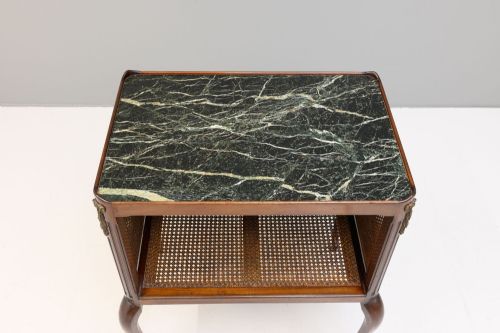MAHOGANY SIDE TABLE WITH GREEN MARBLE TOP - ADDITIONAL PHOTO 4