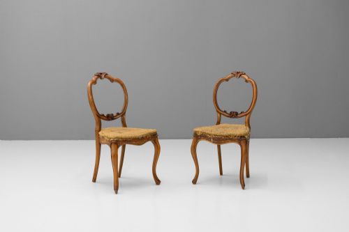 FOUR WALNUT SIDE CHAIRS - ADDITIONAL PHOTO 1