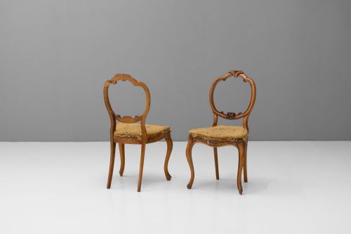 FOUR WALNUT SIDE CHAIRS - ADDITIONAL PHOTO 2