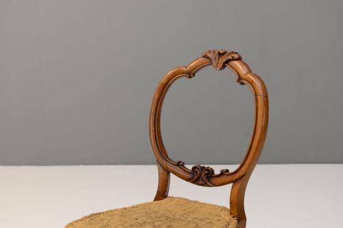 FOUR WALNUT SIDE CHAIRS - ADDITIONAL PHOTO 4