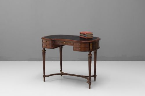 LEATHER TOP WRITING DESK - ADDITIONAL PHOTO 1