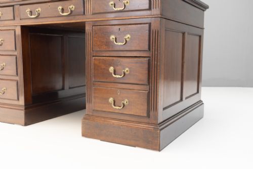 MAHOGANY PEDESTAL DESK - ADDITIONAL PHOTO 7