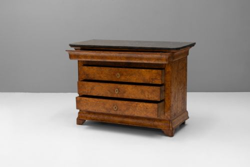 MARBLE TOP ELM COMMODE - ADDITIONAL PHOTO 2