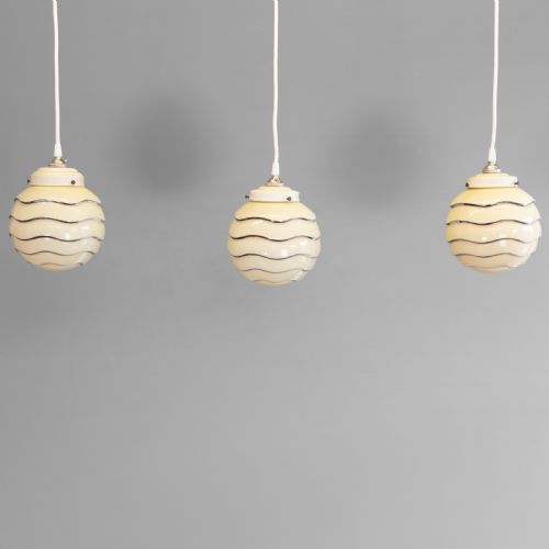 Set of Three Art Deco Pendant Lights
