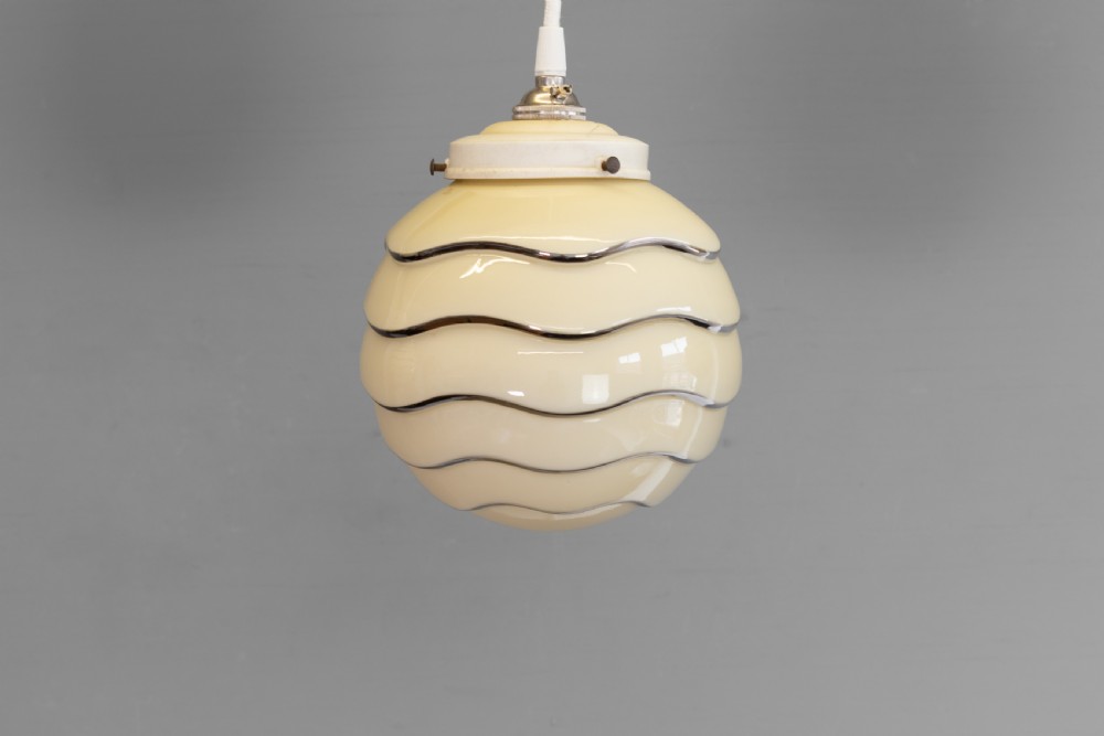 Set of Three Art Deco Pendant Lights View III