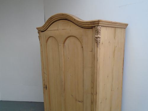 fig 1. An Arched Georgian Antique Pine Multi functional Storage Cupboard to Wax/Paint