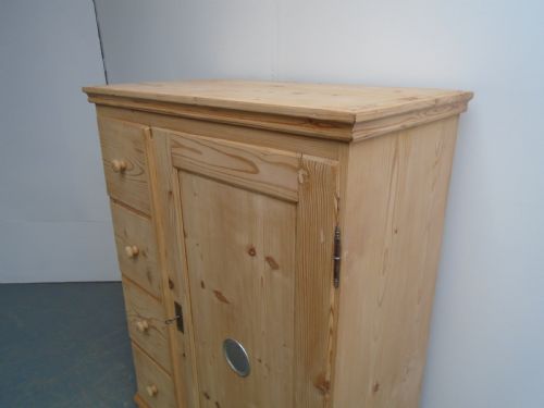 fig 1. A Victorian Antique/Old Pine Mint Clean 4 Drawer Food Cupboard to Wax/Paint