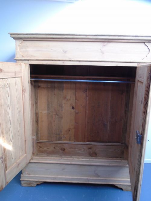 GREAT GEORGIAN PANELLED ANTIQUEOLD PINE 2 DOOR KNOCKDOWN WARDROBE TO WAXPAINT - ADDITIONAL PHOTO 4