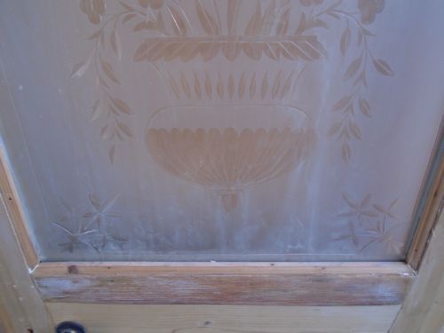 A GREAT VICTORIAN ETCHED BATHROOM ENSUITE UTILITY DOOR TO WAXPAINT - ADDITIONAL PHOTO 6