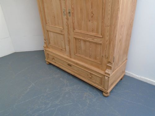 fig 2. A Huge Victorian Antique/Old Pine Rare 2 Door Knockdown Wardrobe to Wax/Paint