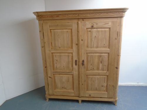 fig 1. A Rare Georgian Antique/Old Pine 2 Door Knockdown Wardrobe to Wax/Paint