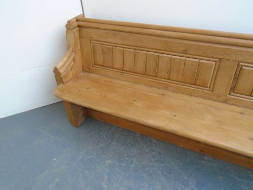 fig 1. An Amazing Antique / Old Pine 3-4 Seater Victorian Panelled Church Pew