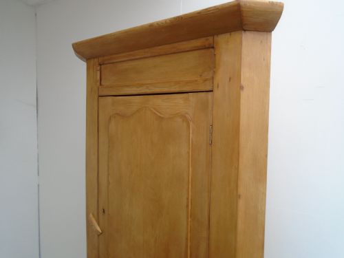 fig 1. A Lovely Small Wall Hanging Victorian Antique / Old Pine Waxed Corner Cabinet